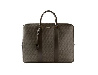 Saint Laurent Monogram Large Luggage Case Bag Dark Brown Coated Canvas