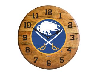Buffalo Sabres Oak Barrel Clock