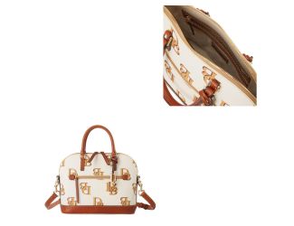 Monogram Domed Zip Satchel