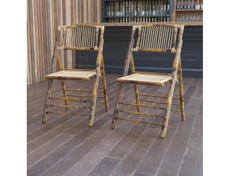 2Pack Bamboo Wood Folding Chair - Event Folding Chair - Commercial Folding Chair