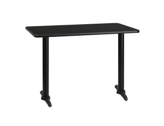 30" x 42" Rectangular Black Laminate Table Top with 5" x 22 Table Height Bases