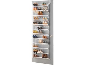 36-pair Over-the-Door Shoe Rack in White
