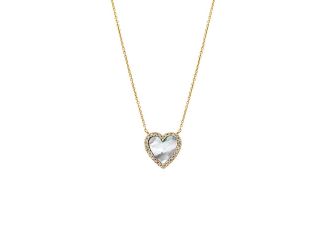 Pave Diamond Stone Heart Necklace
