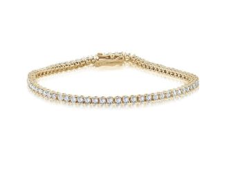 Bright White Privilege Round Lab Grown Diamond Tennis Bracelet in 14K Yellow Gold 5.00ct,EF,VS1 VS2