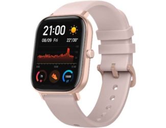Amazfit - GTS Smartwatch 42mm Aluminum - Rose Pink With Silicone Band