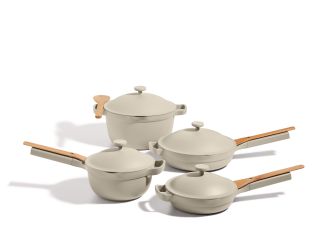 Ceramic 13-Piece Cookware Set in Blue Salt
