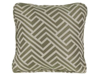 Geo Stripe Indoor/Outdoor Throw Pillow in Cilantro Green