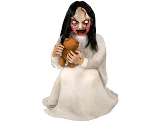 Motion-Activated Lunging Lily the Demonic Zombie Girl by Tekky, Premium Talking Halloween Animatroni