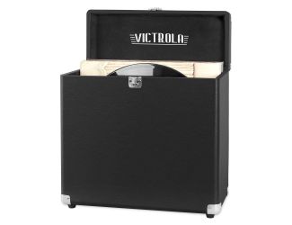 Victrola Vinyl Record Storage Carrying Case for 30+ Records, Black