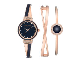 Women's Navy and Rose Bracelet Watch Set