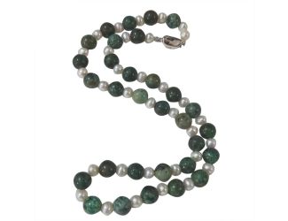 Latonia Cabella created Pearl and African Turquoise Necklace