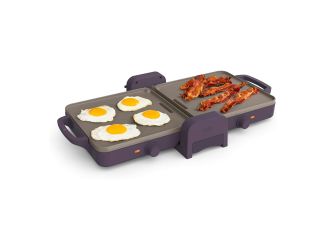 Fold-n-Store Dual Temp Ceramic Griddle Plum