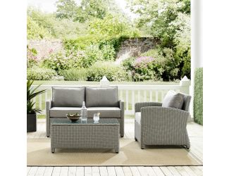 Bradenton 3Pc Outdoor Wicker Conversation Set