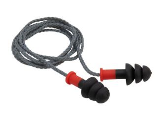 27 NRR Tri-Flange Reusable Corded Ear Plugs, 100-Pair Box