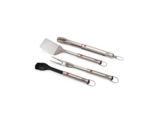 GrillOut 4pc Stainless Steel BBQ Utensil Set w/ Storage Case