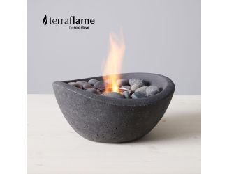 TerraFlame Wave Fire Bowl - StoneCast Graphite