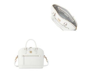 Saffiano Domed Zip Satchel