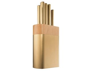 Daisho Nara 6pc Knife Block Brass