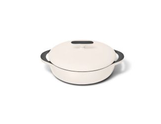 3.5qt Enameled Cast Iron Braiser w/ Domed Lid Cream