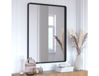 Large Rectangular Accent Mirror with 2 Inch Deep Frame in Black - 30" x 40"