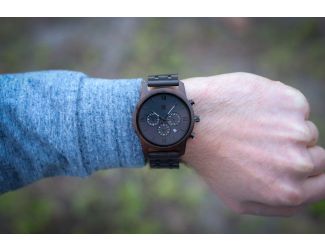 Valyrian - Black Sandalwood Chronograph Wooden Watch 45mm
