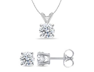Bright White Round Lab Grown Diamond Set  in 14K White Gold 0.90ct, Color-FG, Clarity-VS SI
