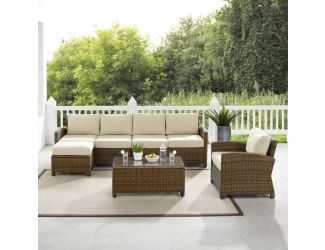 Bradenton 5Pc Wicker Outdoor Sectional Patio Furniture Set