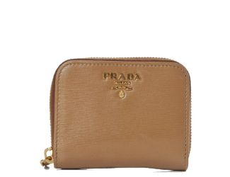 Prada Vitello Move Cipria Beige Leather Zip Around