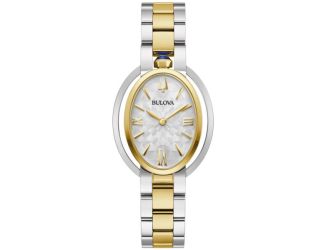Ladies' Rubaiyat Two-Tone Stainless Steel Oval Watch Silver Dial