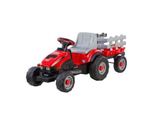 Case IH Lil Tractor & Trailer 6V Ride-On Red