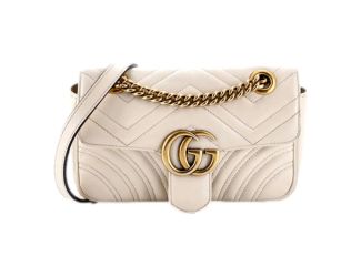Gucci Calfskin Matelasse Medium GG Marmont Shoulder Bag Ivory