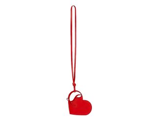 Christian Louboutin Leather Heart Loubi Red Bag Charm Keychain