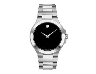 Mens Corporate Exclusive Silver-Tone Stainless Steel Watch Black Dial