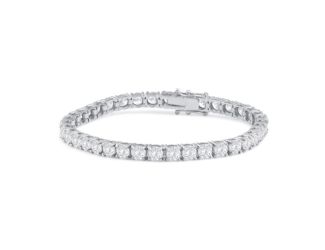 Bright White Privilege Round Lab Grown Diamond Tennis Bracelet in 14K White Gold 13.00ct,EF,VS1 VS2