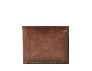 Derrick RFID Passcase Leather Wallet Brown