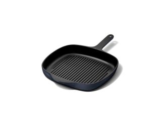 10.5" Enameled Cast Iron Grill Pan Dark Navy