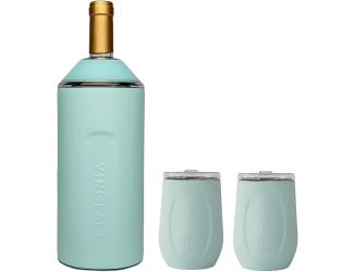 Wine Chiller Gift Set w/ 2 Tumblers Sea Glass
