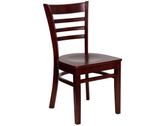 Ladder Back Mahogany Wood Restaurant Chair