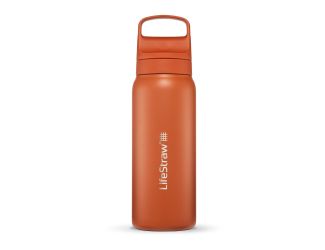 LifeStraw Go 24oz Stainless Steel Filtered Water Bottle Kyoto Orange