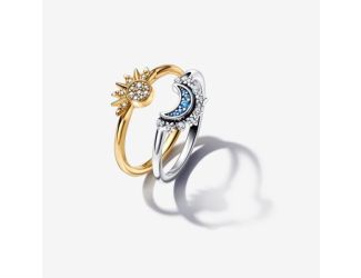 Celestial Sun & Moon Ring Set Size 7