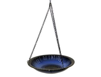 Circles Bird Bath Hanging Rustic Red