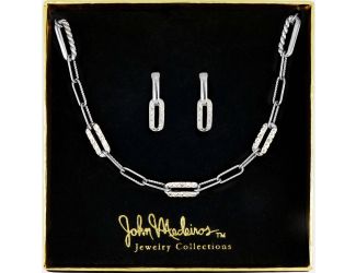 Petite Pave Diamante Gift set - Necklace and earrings - Rhodium - N5357-RF04 & M5339-RF00