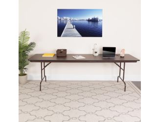 8-Foot High Pressure Mahogany Laminate Folding Banquet & Catering Table