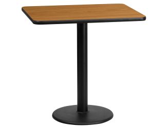 24" x 30" Rectangular Natural Laminate Table Top with 18" RD Table Height Base