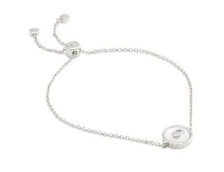 Mother of Pearl Coin Slider Bracelet - Cream/Rhodium