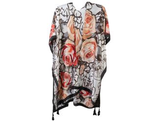 Abstract Floral Rose Kimono