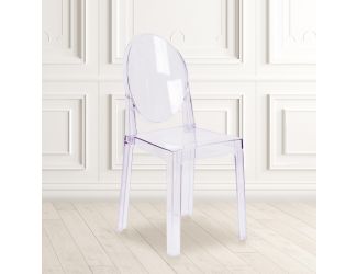 Ghost Chair with Oval Back in Transparent Crystal - Wedding Chairs