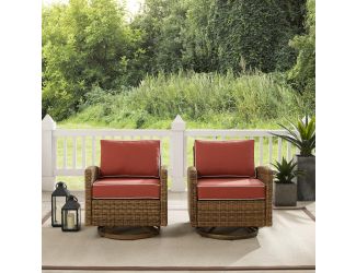 Bradenton 2Pc Outdoor Wicker Swivel Rocker Chair Set