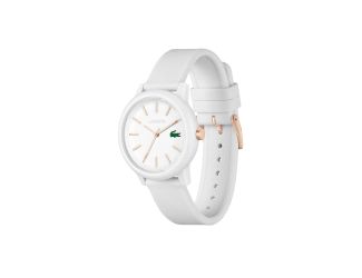 Ladies 12.12 Rose Gold & White Silicone Strap Watch White Dial