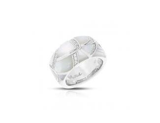 Belle Etoile Round Cubic Zirconia  studded White Sirena  Size-7  Ring - 925 Sterling Silver .